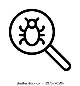 bug search line icon