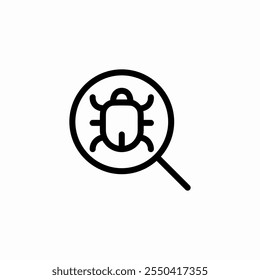 bug search tester icon sign vector