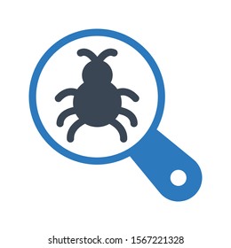 bug search vector glyph colour icon 