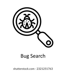 Bug Search Vector  outline Icon Design illustration. Cyber security  Symbol on White background EPS 10 File