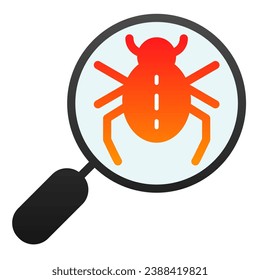 Error al buscar un icono plano. Iconos de colores de vidrio y escarabajo de moda de estilo plano. Diseño de estilo de gradiente de virus informáticos, diseñado para web y aplicación. Eps 10