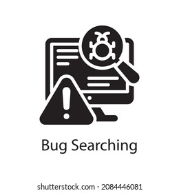 Bug Searching vector Solid Icon Design illustration. Web And Mobile Application Symbol on White background EPS 10 File