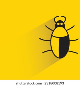 bug with shadow on yellow background