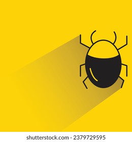 bug with shadow on yellow background