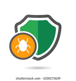 Bug shield icon. Vector illustration