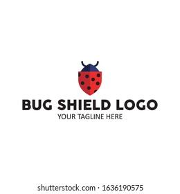 bug shield logo vector illustration