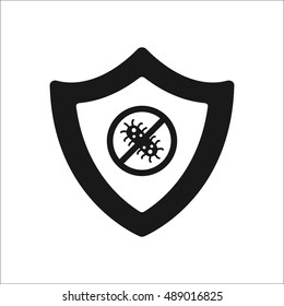 Bug shield security sign silhouette symbol icon on background