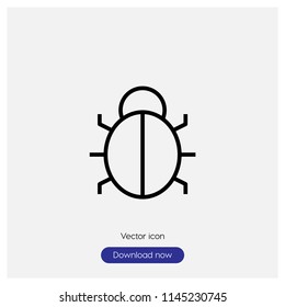Bug sign icon in trendy flat style isolated on grey background, modern symbol vector illustration for web