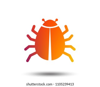 Bug Sign Icon. Virus Symbol. Software Bug Error. Disinfection. Blurred Gradient Design Element. Vivid Graphic Flat Icon. Vector