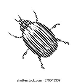Bug sign on white background. Vector illustration.