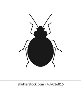 Bug sign silhouette symbol icon on background
