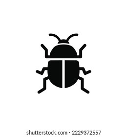 Bug simple flat icon vector