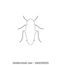 bug. simple flat vector icon illustration. outline line symbol - editable stroke