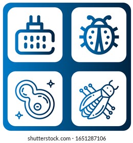 Bug einfachen Symbolsatz. Enthält Symbole wie Moskito-Repellent, Ladybug, Bacteria, Bug, kann für Web, Mobile und Logo verwendet werden
