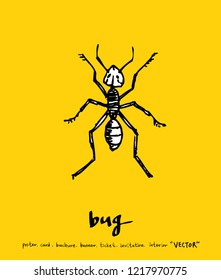 Bug sketch / Hand drawn insect illustration - vector