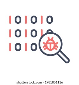 Bug, software, virus, data encryption icon vector image. Can also be used for cyber security. Suitable for use on web apps, mobile apps and print media.
