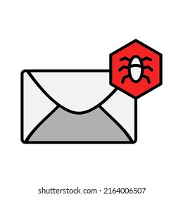 Bug And Spam Mail Filter Icon Logo Concept