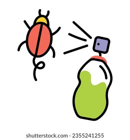 Icono de doodle para pulverización de fallos para uso premium  