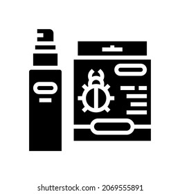 bug spray glyph icon vector. bug spray sign. isolated contour symbol black illustration