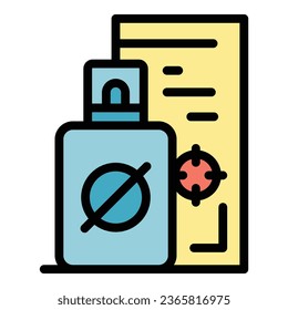 Bug spray icon outline vector. Malaria insect. Pest control color flat