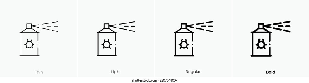 bug spray icon. Thin, Light Regular And Bold style design isolated on white background