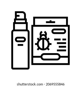 Bug Spray Linie Symbol Vektorgrafik. Bug Spray-Schild. isoliertes Kontursymbol