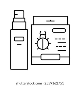 bug spray line icon vector. bug spray sign. isolated contour symbol black illustration