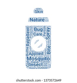 bug spray word cloud. tag cloud about bug spray