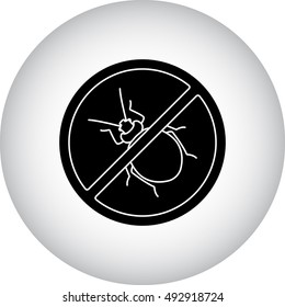 Bug stop warning sign silhouette symbol icon on background