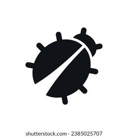 Bug symbol, bad code or virus icon. Isolated vector pictogram.