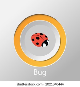 bug symbol on the white background.