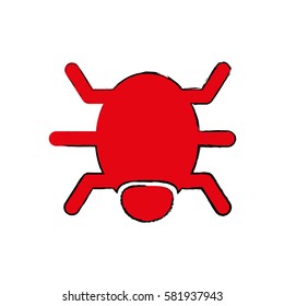 Bug system technology icon vector illustration graphic design