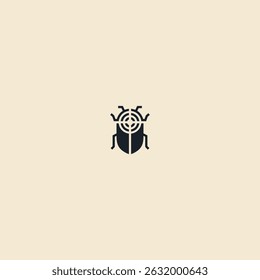 Bug target logo flat vector design