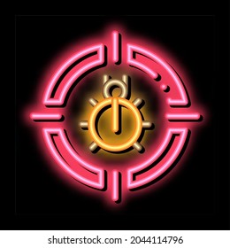 Bug Target neon light sign vector. Glowing bright icon Bug Target isometric sign. transparent symbol illustration