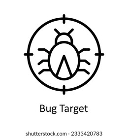 Bug Target Vector  outline Icon Design illustration. Cyber security  Symbol on White background EPS 10 File