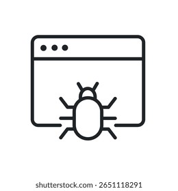 Bug thin line vector icons