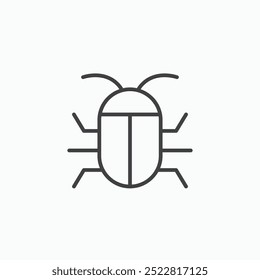 Bug thin liner icon isolated