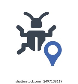 Bug Tracker Icon, Vector Graphics