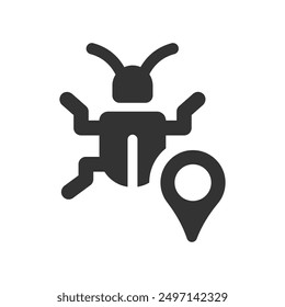 Bug Tracker Icon, Vector Graphics