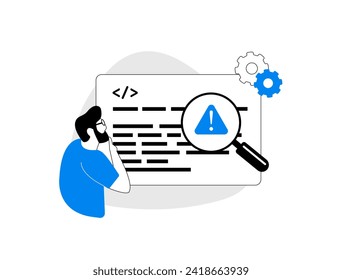 Bug Tracking Software concept. Optimize and debug code for seamless user experience. Identify and resolve performance, security, and functionality bugs. Enhance software quality with debugging tools