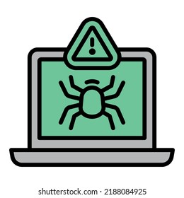 Bug unlock icon outline vector. Virus security. Hacker data