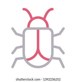 bug vector color line icon