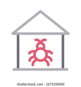 bug vector color line icon 
