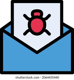 bug vector colour line  icon