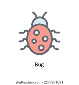 Bug Vector  Fill outline Icons. Simple stock illustration stock
