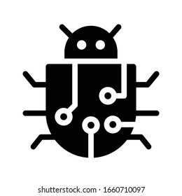 icono de color de glifo vector de bug 