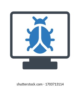 icono de color de glifo vector de bug 