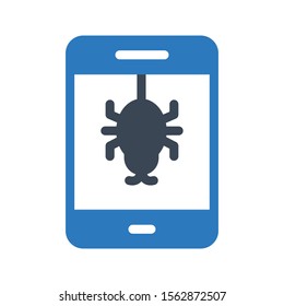 bug vector glyph colour icon 