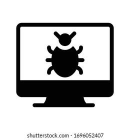 bug vector glyph flat icon 