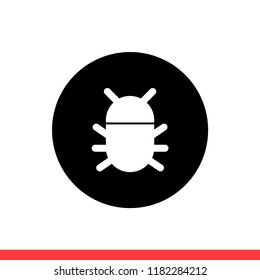 Bug vector icon, error symbol. Simple flat design for web or mobile app